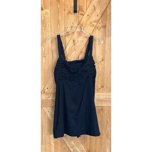 Abercrombie & Fitch Linen Blend Smocked Babydoll Dress Built-In Shorts Large